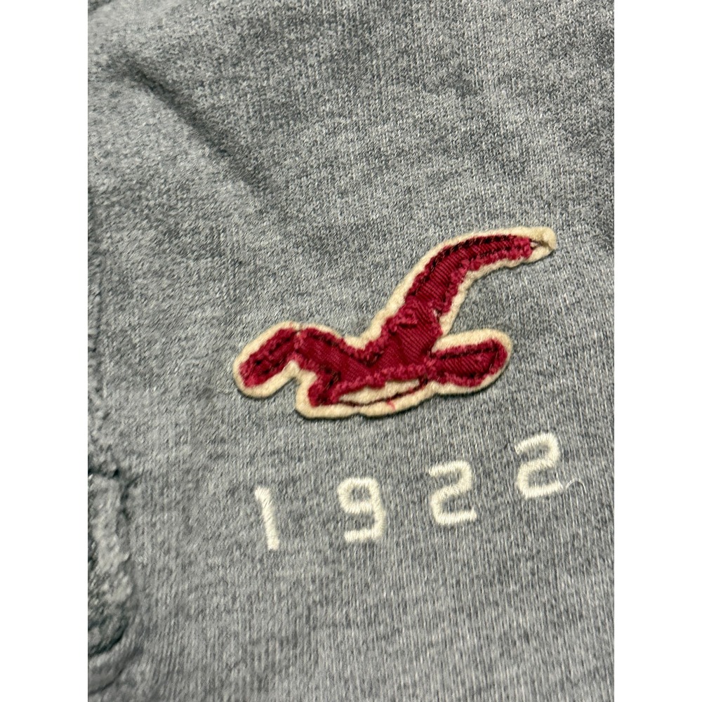 Hollister Shirts Mens Size XL Gray Sweatshirt Quarter Button Mock Neck Logo - Picture 5 of 9